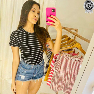 Blusa T-shirt Feminina Listrada