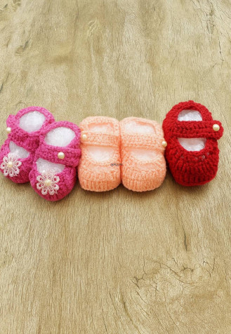 Sapatinho de Bebe em Trico