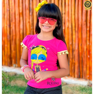 Blusa Infantil Feminina Com Aplica��es