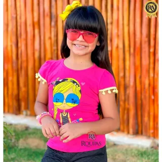 Blusa Infantil Feminina Com Aplica��es