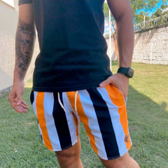 Short Masculino Tactel Grosso Listrado