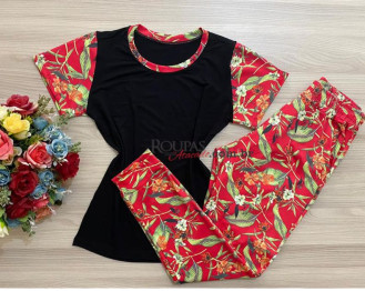 Conjunto Blusa E Cal�a Feminino