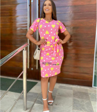 Vestido Midi Tubinho Com Cinto