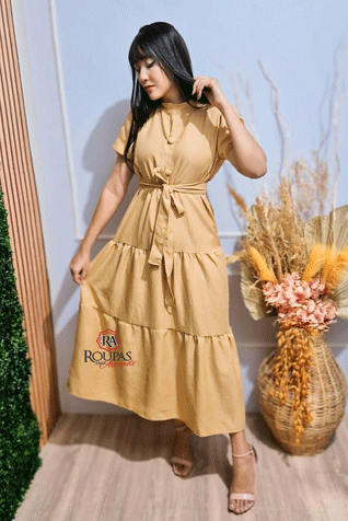 Vestido Longo Ayla Com Bot�es