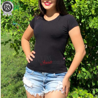 Blusa b�sica Feminina Com Manga 