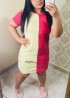 Vestido Bicolor Curto Feminino