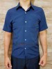 Camisa Social Masculina Manga Curta Lisa