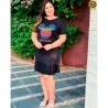 Vestido Com Manga Suede Feminino
