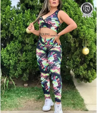 CONJUNTO FITNESS CAL�A E TOP EM SUPLEX SEM BOJO 