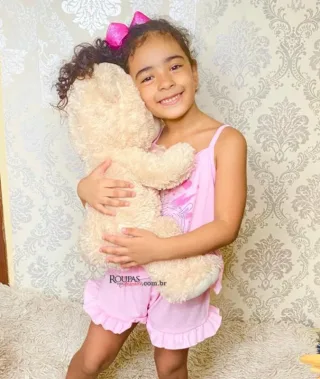 Baby Doll Infantil Estampado Com Babado