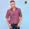 camisa social xadrez manga curta