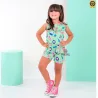 Macaquinho Infantil Estampado Babado