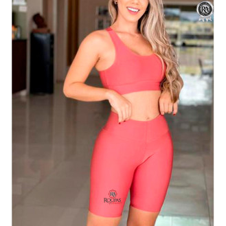 Conjunto Laiza Top E Bermuda Fitness Liso
