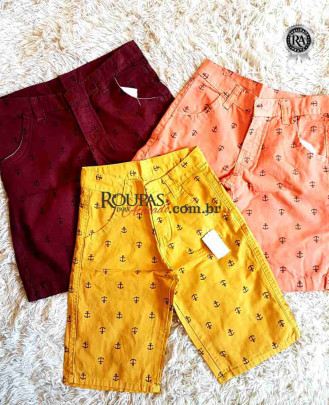 Bermuda Sarja Infanto Juvenil Colorida Ancora