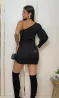 Vestido Curto Manga Longa Mula Manca