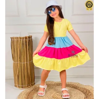 Vestido Infantil Tr�s Marias Bicolor