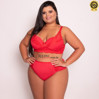 Conjunto De Lingerie Plus Size Com Renda