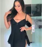 Camisola Em Microfibra Com Renda