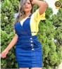 Jardineira Jeans Saia Salopete