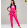 Conjunto Feminino Longo Algod�o Com Estampa