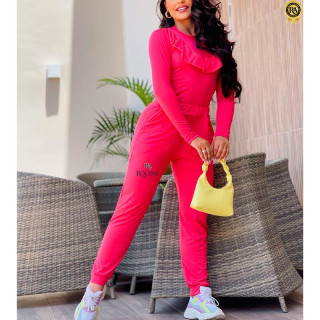 Conjunto Karina Manga Longa Cal�a E Blusa Com Babado 
