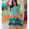 Vestido Midi Gode Estampado Barrado