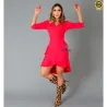 Vestido Paola Mullet Transpassado Com Manga