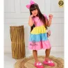 Vestido Infantil Tr�s Marias Bicolor