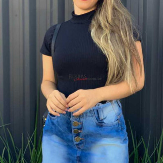 Blusa Malha Canelada Feminina