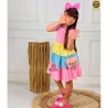 Vestido Infantil Tr�s Marias Bicolor