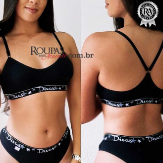 Conjunto Top E Calcinha em Cotton 