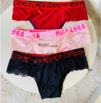 Calcinha Microfibra Com Renda Lateral