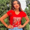Tshirt Feminina Com Aplica��o