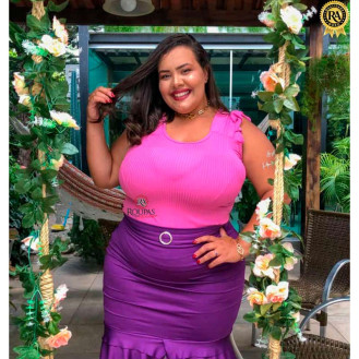 Blusa Feminina Plus Size Lisa Canelada