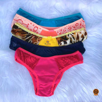 Calcinha de Algod�o Com Renda