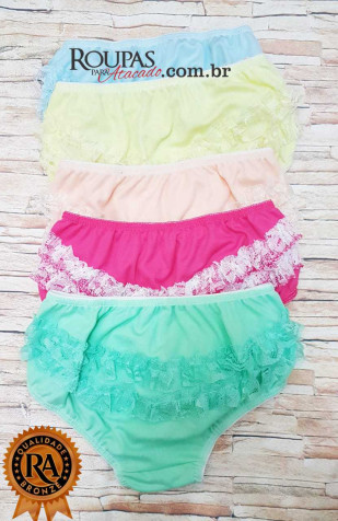  Calcinha Infantil Bunda Rica Basic