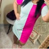 Vestido Bicolor Curto Feminino