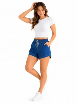 Short Jeans Feminino com El�stico