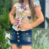 Blusa Viscose Estampada Feminina