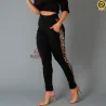Cal�a Suede Com Bolso E Detalhe Na Lateral