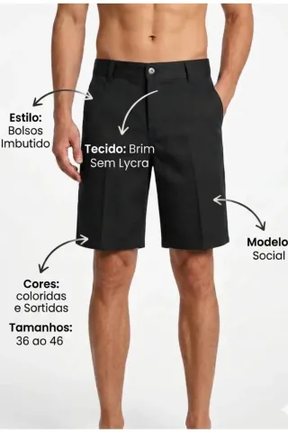 Bermuda Masculina Casual Social Slim