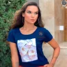 Tshirt Feminina Com Aplica��o