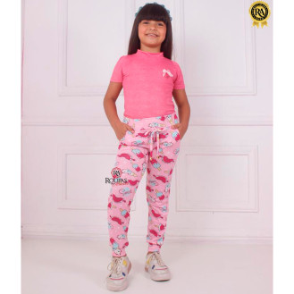 Cal�a Jogger Infantil Estampada Com Bolso