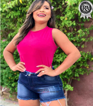 Short Jeans Feminino Cintura Alta