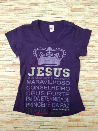 Blusa Baby Look Infantil Com Frases Evangelica