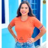 Blusa B�sica Feminina Algod�o Com Punho