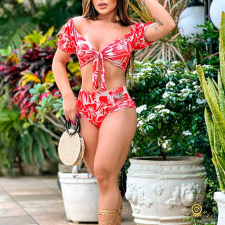 Biquini Feminino Com Manga e La�o