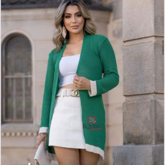 Cardigan Tricot Feminino Liso
