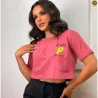 Blusa Cropped com estampas