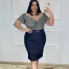 Saia Plus Size Jeans com Lycra Evang�lica